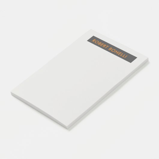 Einzigartig Modernes Platinum Grau Minimalistisch  Post-it Klebezettel (angewinkelt)