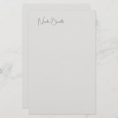 Einzigartig Modernes Platinum Grau Minimalistische Briefpapier (Vorne/Hinten)