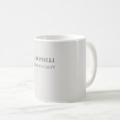 Einzigartig Modernes Platinum Gray Stilvoll Minima Kaffeetasse (VorderseiteRechts)