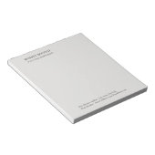 Einzigartig Modernes Platinum Gray Stilvoll Minima Notizblock (angewinkelt)