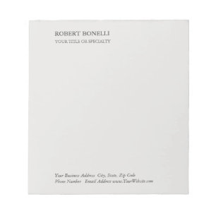 Einzigartig Modernes Platinum Gray Stilvoll Minima Notizblock