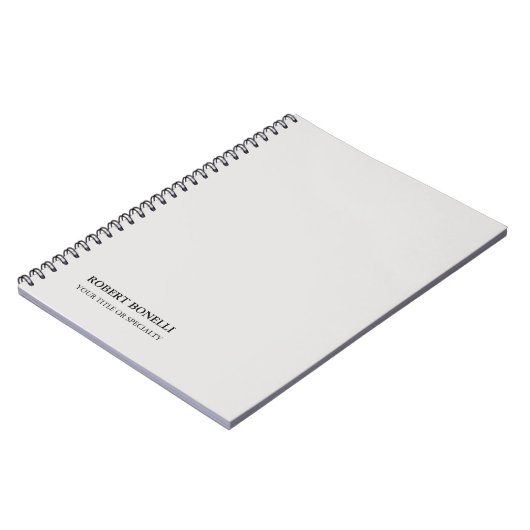 Einzigartig Modernes Platinum Gray Stilvoll Minima Notizblock (Linke Seite)