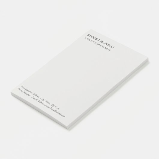 Einzigartig Modernes Platinum Gray Stilvoll Minima Post-it Klebezettel (angewinkelt)