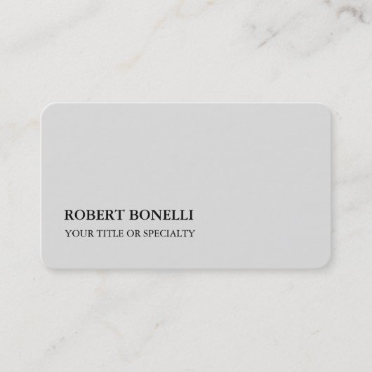 Einzigartig Modernes Platinum Gray Stilvoll Minima Visitenkarte (Vorderseite)