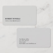 Einzigartig Modernes Platinum Gray Stilvoll Minima Visitenkarte (Vorne/Hinten)