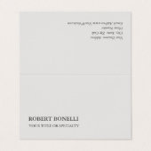 Einzigartig Modernes Platinum Gray Stilvoll Minima Visitenkarten (Außenseite Aufgefaltet)