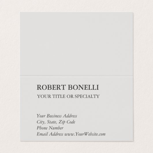 Einzigartig Modernes Platinum Gray Stilvoll Minima Visitenkarten (Außenseite Aufgefaltet)