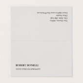 Einzigartig Modernes Platinum Gray Stilvoll Minima Visitenkarten (Außenseite Aufgefaltet)