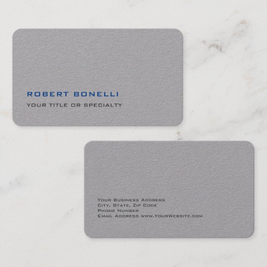Einzigartig Modernes Premium Grau Minimalistisch Visitenkarte (Vorne/Hinten)