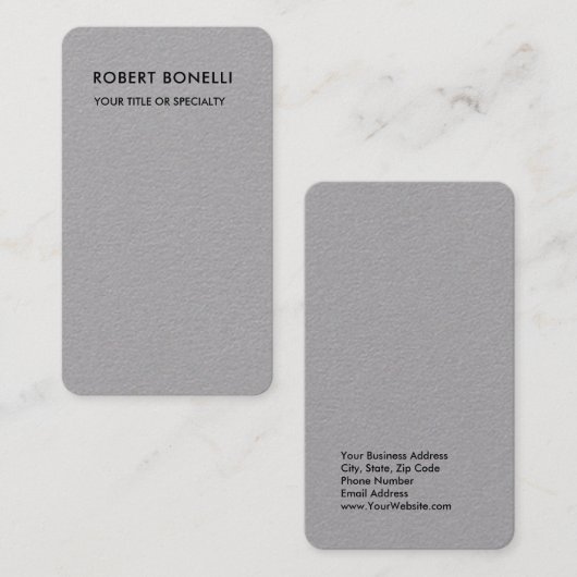 Einzigartig Modernes Premium Grau Minimalistisch Visitenkarte (Vorne/Hinten)