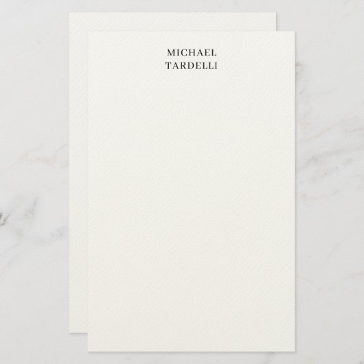 Einzigartig Modernes Schlichtes Minimalistisch Briefpapier (Vorne/Hinten)