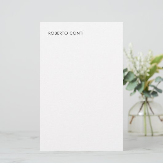 Einzigartig Modernes Schlichtes Minimalistisch Briefpapier (Stehend Vorderseite)