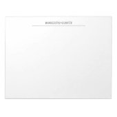 Einzigartig Modernes Schlichtes Minimalistisch Notizblock (Vorderseite)