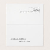 Einzigartig Modernes Schwarz/Weiß Minimalistisch Visitenkarten (Außenseite Aufgefaltet)