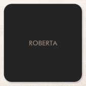 Einzigartig Modernes Schwarzes Grau - Eigenname hi Rechteckiger Pappuntersetzer (Vorderseite)