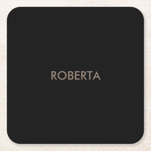 Einzigartig Modernes Schwarzes Grau - Eigenname hi Rechteckiger Pappuntersetzer (Vorderseite)