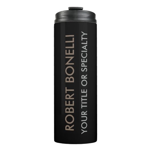 Einzigartig Modernes Schwarzes Stilvolles Thermosbecher (Vorderseite)