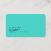 Einzigartig Modernes, stilvolles, helles Türkis Visitenkarte (Rückseite)