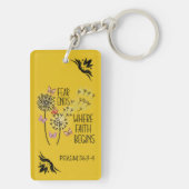 Einzigartig noch Christliche Schriftzeichen gelb Schlüsselanhänger (Rückseite)