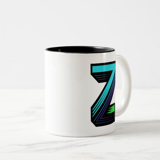 Einzigartig Personalisierte Monogramm Initial Z Zweifarbige Tasse (VorderseiteRechts)