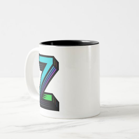 Einzigartig Personalisierte Monogramm Initial Z Zweifarbige Tasse (Vorderseite Links)