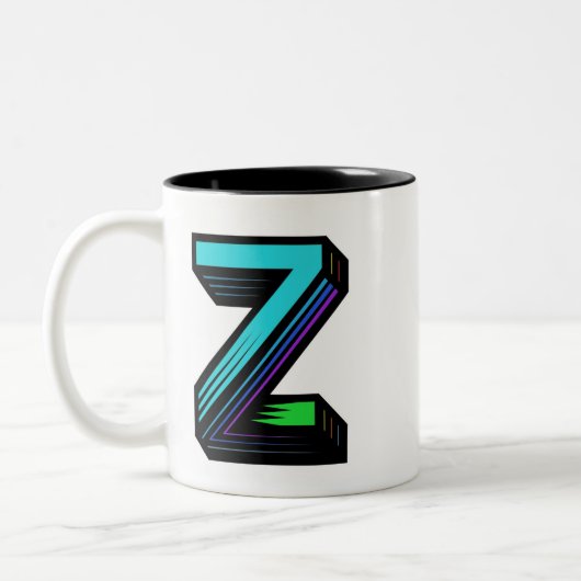Einzigartig Personalisierte Monogramm Initial Z Zweifarbige Tasse (Links)
