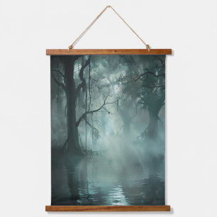 Einzigartig Phantastischer Sumpf Wandteppich Mit Holzrahmen
