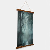 Einzigartig Phantastischer Sumpf Wandteppich Mit Holzrahmen (Gewinkelt)