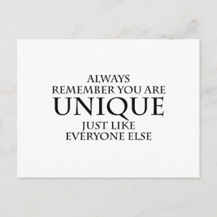 einzigartig postkarte