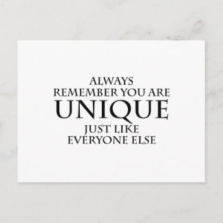 einzigartig postkarte