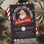Einzigartig Retro Santa Jingle und Mingle Weihnach Einladung<br><div class="desc">Mit dieser einzigartigen und leicht Retro Red Vintagen Weihnachtsmann Candy Cane Weihnachtszeit-Party Einladung erschaffen Sie sich sofort ein Gefühl für Ihre Feier. Mit dem festlichen, niedlichen Weihnachtsmann, den modernen Schneeflocken und einem Bonbonrahmen werden Ihre Gäste in kürzester Zeit zum Nordpol befördert! Die Saison, die Säle zu bedecken, ist so, dass...</div>