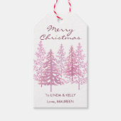 Einzigartig rosa Blütenbaum Weihnachten Geschenkanhänger (Vorderseite)