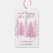 Einzigartig rosa Blütenbaum Weihnachten Geschenkanhänger (Rückseite)