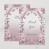Einzigartig rosa Flora Dankeschön Karte (Vorne/Hinten)