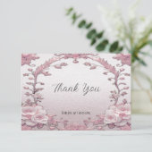 Einzigartig rosa Flora Dankeschön Karte (Stehend Vorderseite)