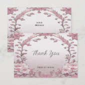 Einzigartig rosa Flora Dankeschön Karte (Vorne/Hinten)