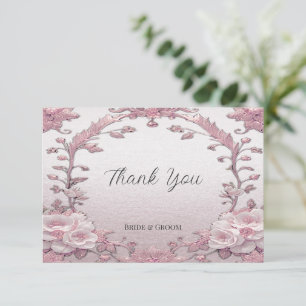 Einzigartig rosa Flora Dankeschön Karte