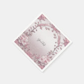 Einzigartig Rosa Floral Napkins Serviette (Ecke)