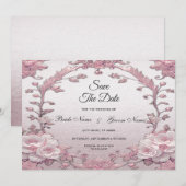 Einzigartig rosa Floral Save the Date (Vorne/Hinten)