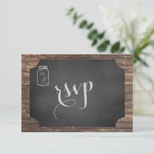 Einzigartig Rustic Mason Jar Wedding RSVP (Stehend Vorderseite)