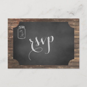 Einzigartig Rustic Mason Jar Wedding RSVP Karte