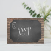 Einzigartig Rustic Mason Jar Wedding RSVP Karte (Stehend Vorderseite)