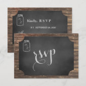 Einzigartig Rustic Mason Jar Wedding RSVP Karte (Vorne/Hinten)
