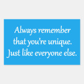 Einzigartig: Sarcastic Zen Phrase Rechteckiger Aufkleber (Vorderseite)