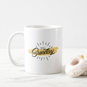 Einzigartig Schwarz "Hello Sunday" Kaffeetasse