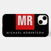 Einzigartig Schwarz-Monogramm Case-Mate iPhone Hülle (Rückseite (Horizontal))