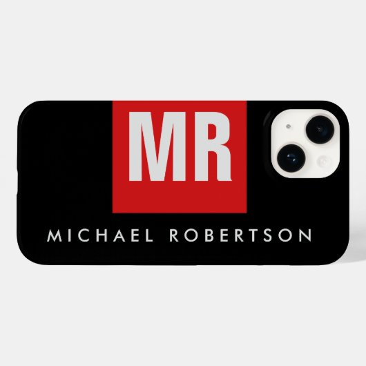 Einzigartig Schwarz-Monogramm Case-Mate iPhone Hülle (Rückseite (Horizontal))