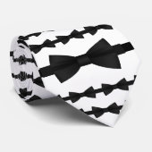 Einzigartig Schwarz und Weiß Bowtie Bow Neck Tie Krawatte (Gerollt)