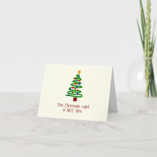 Einzigartig spät Weihnachtskarte Retro Hand-Illust Feiertagskarte (Vorderseite)