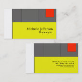 Einzigartig Stilgelbes Grau Weiß Moderne Schlicht Visitenkarte (Vorne/Hinten)